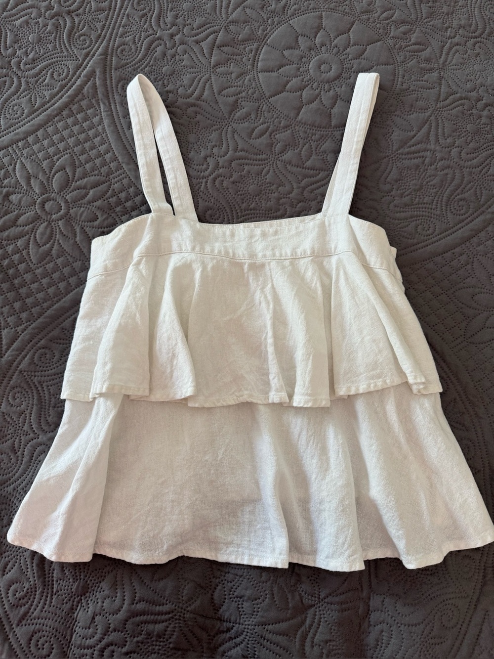 Abound White Tiered Ruffle boho Camisole small